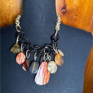 Source Unknown Bold‎ Black and Gold Necklace